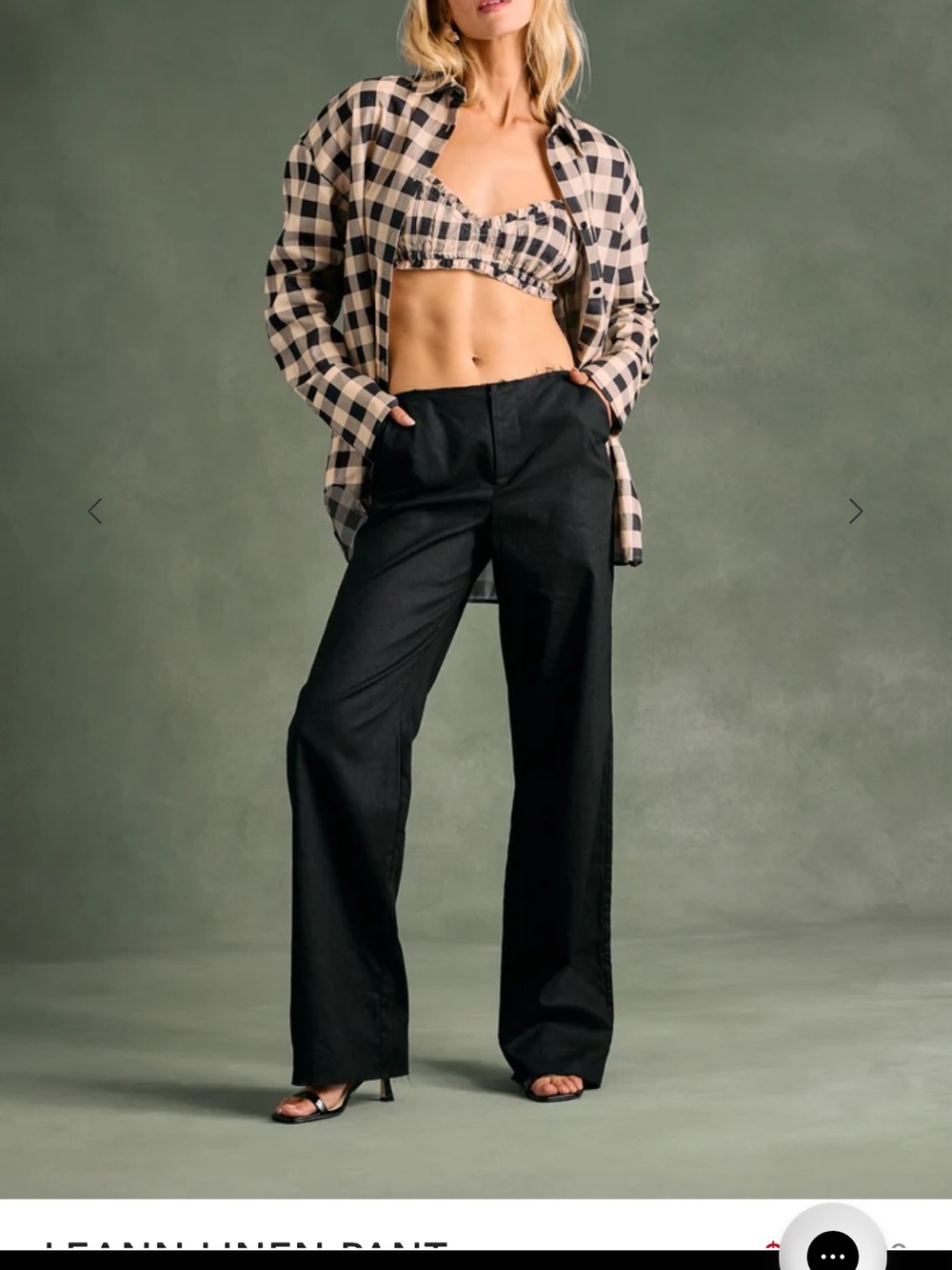 Black Wide-Leg Linen-Blend Women’s Jeans